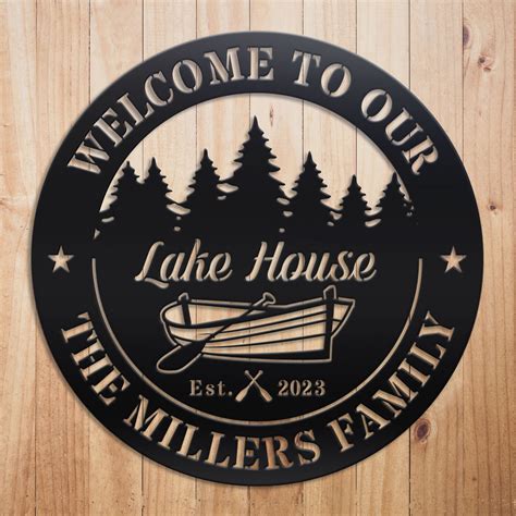 Personalized Lake House Metal Sign, Forest Lake Sign,Lake 